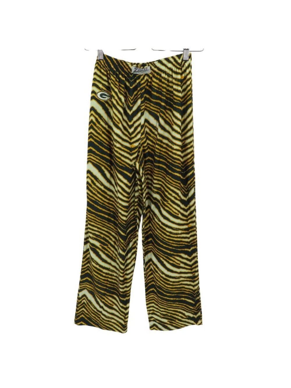 NFL Zubaz Youth Large 14/16 Yellow Green Bay Packers Zebra Pajama Pants PJs